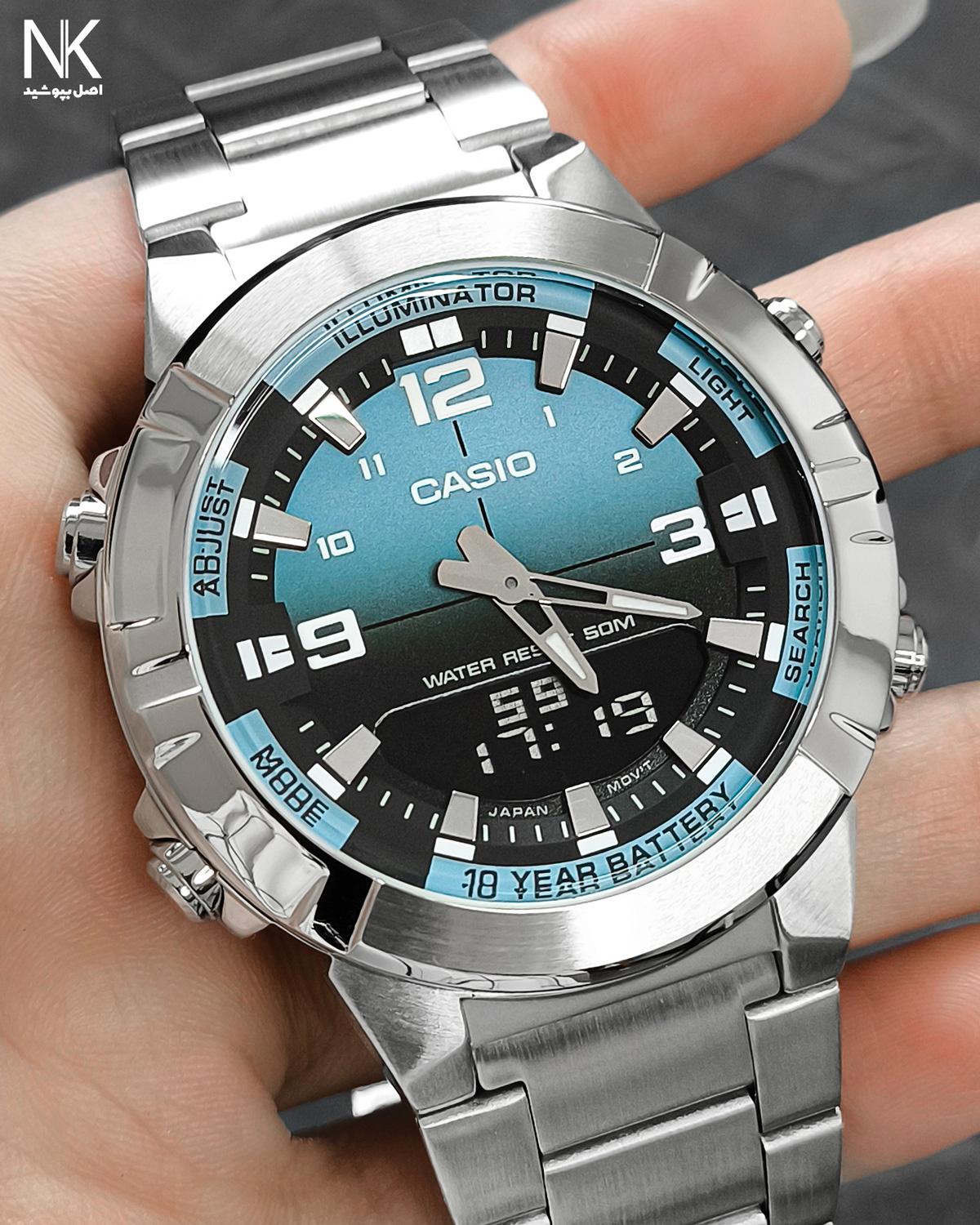 ساعت مردانه کاسیو کرنوگراف دار- دوزمانه- دارای تقویم و تایمر 