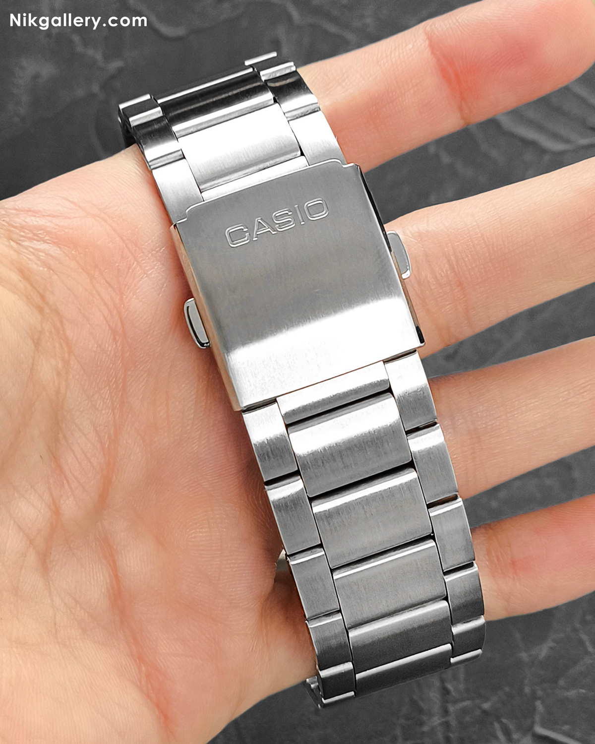 بند استیل ضدخش ساعت کاسیو اصل با قفل تاشو 