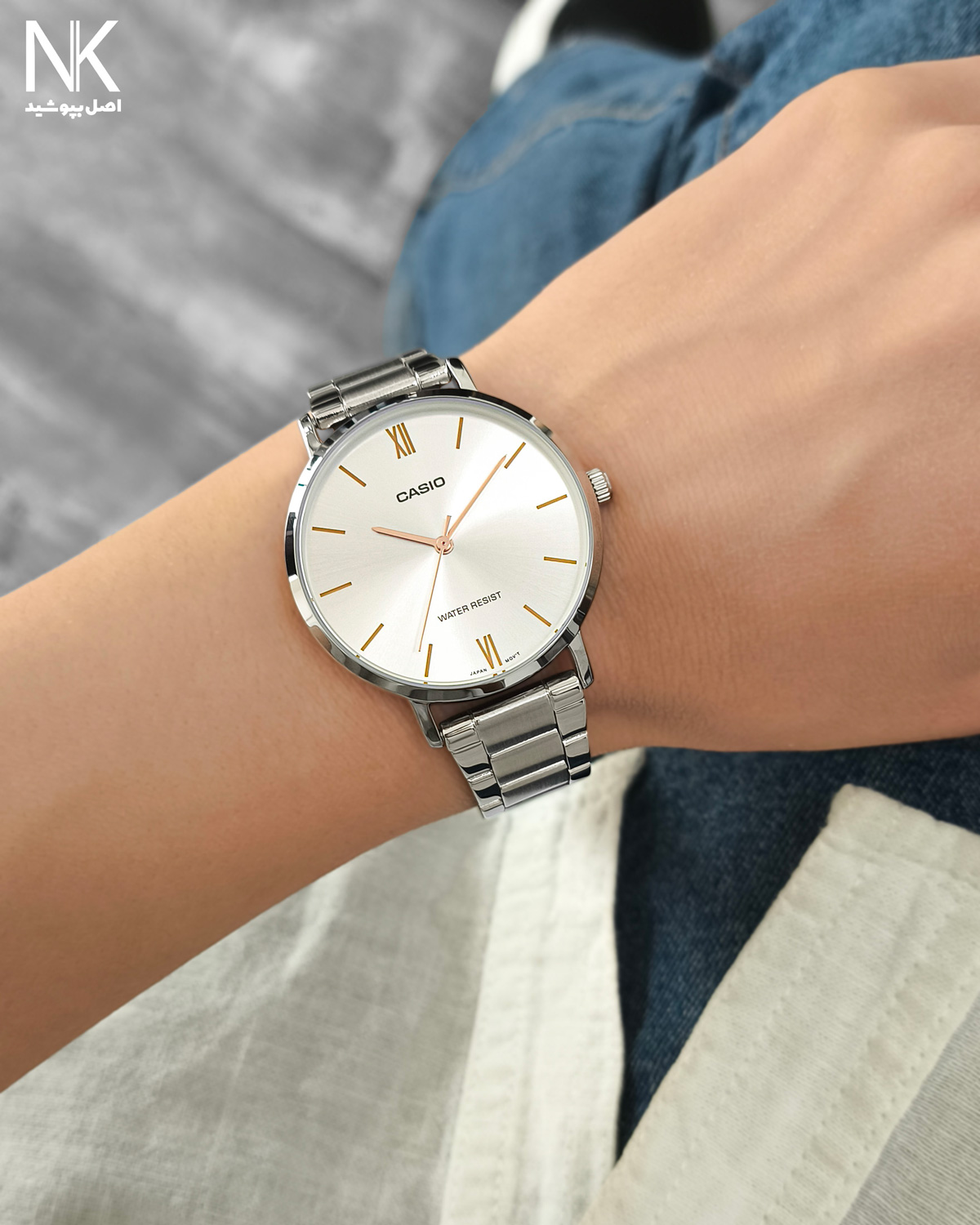 ساعت زنانه کاسیو درس، با صفحه سفید و بند استیل