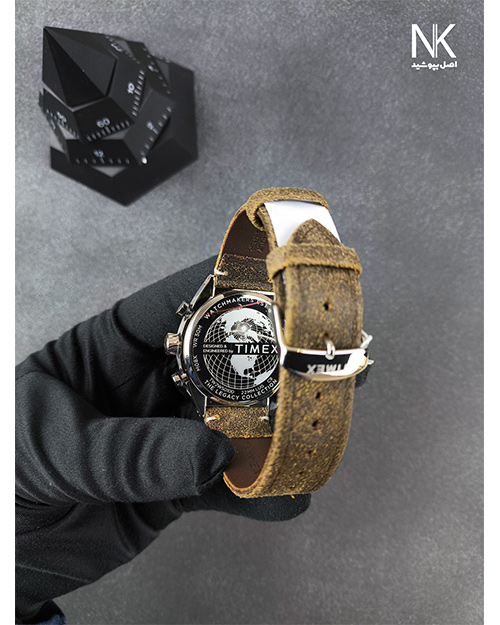 پشت ساعت تایمکس مردانه با بند چرم  