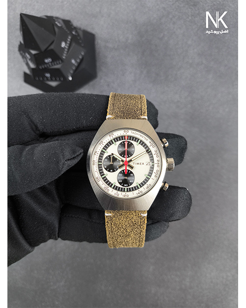 ساعت تایمکس مردانه با بند چرم و کرنوگراف دار و تقویم دار 